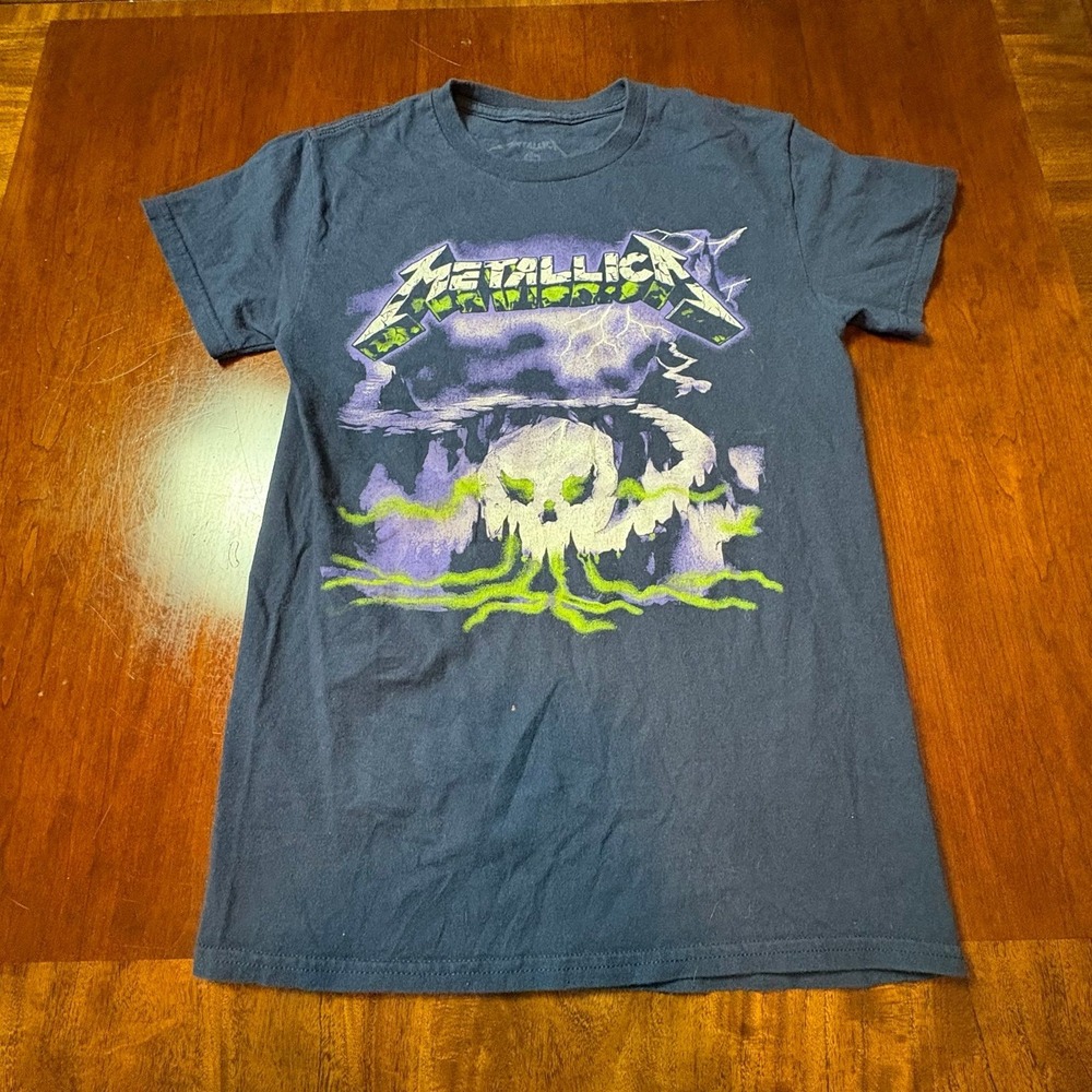 Metallica Skull‎ Lightning Graphic Band Tee Black Small